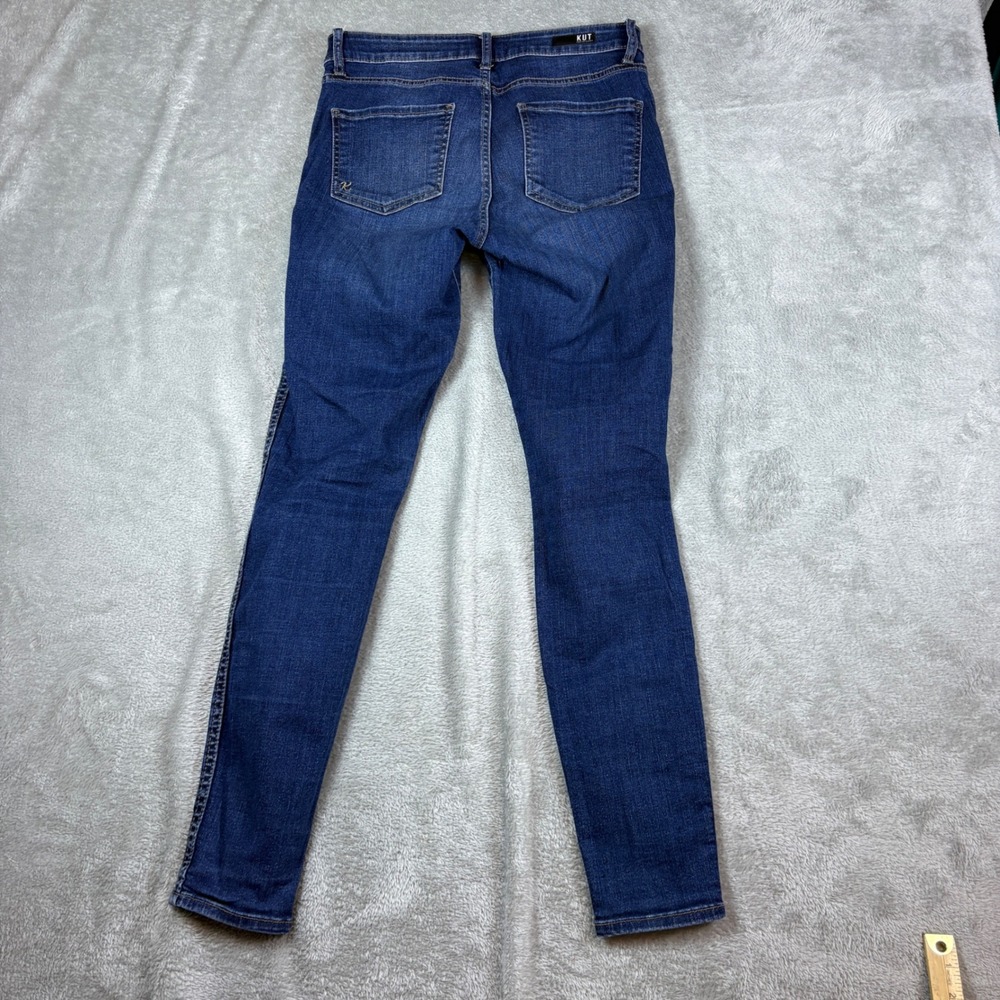 Kut from the Kloth Jeans Women 6 (Fits 30x30) Mia Toothpick Skinny Faded Whisker - Picture 2 of 11